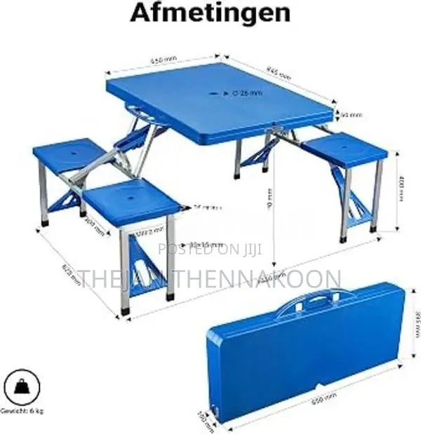 Portable Folding Picnic Table With 4 Seats