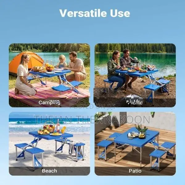Portable Folding Picnic Table With 4 Seats