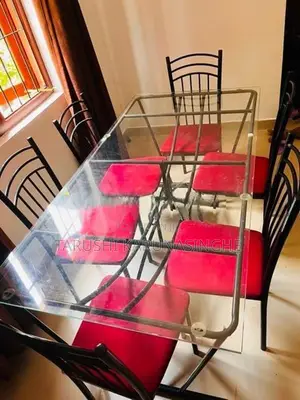 Tempered Glass Dining Table With Chairs
