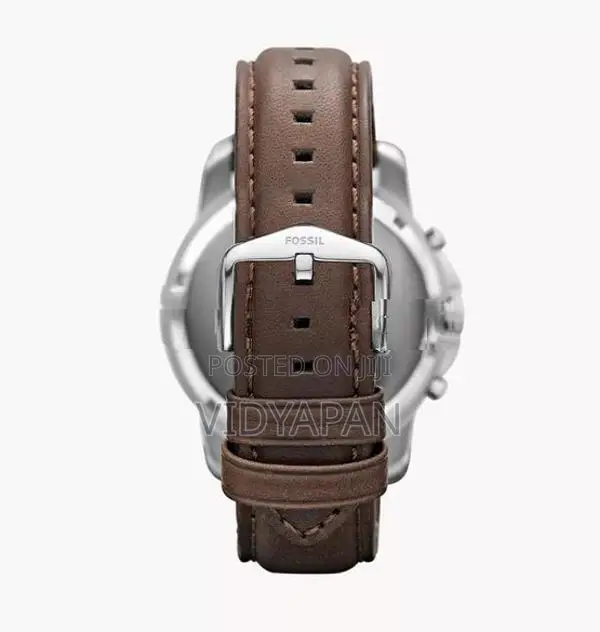Fossil FS4735 Grant Chronograph White Dial Leather Strap Men's Watch