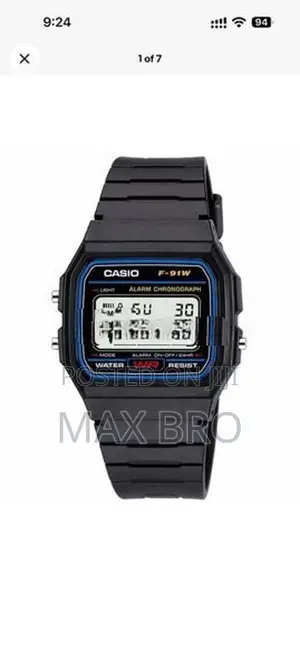 F-91W Style Classic Digital Wristwatch – Black