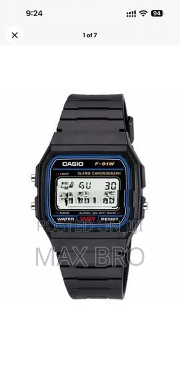 F-91W Style Classic Digital Wristwatch – Black