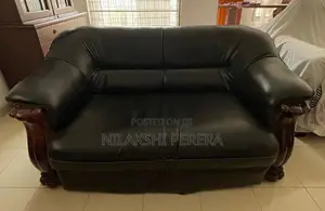 3 Piece Black Leather Sofa Set