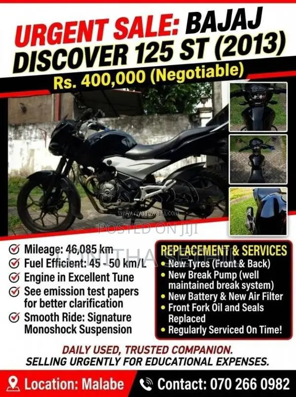 Bajaj Discover 2013 Motorbike (Used)