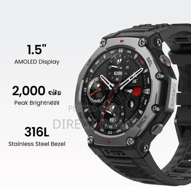 Amazfit T-Rex 3 Rugged GPS Smart Watch - Black