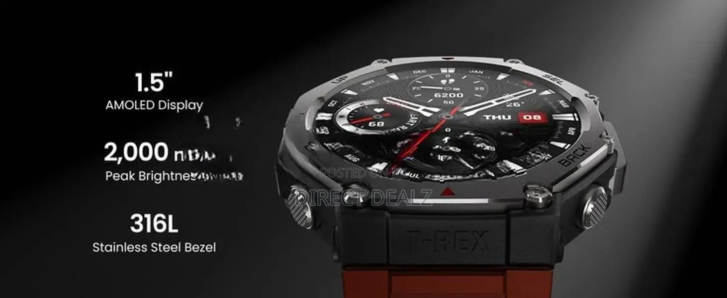 Amazfit T-Rex 3 Rugged GPS Smart Watch - Black