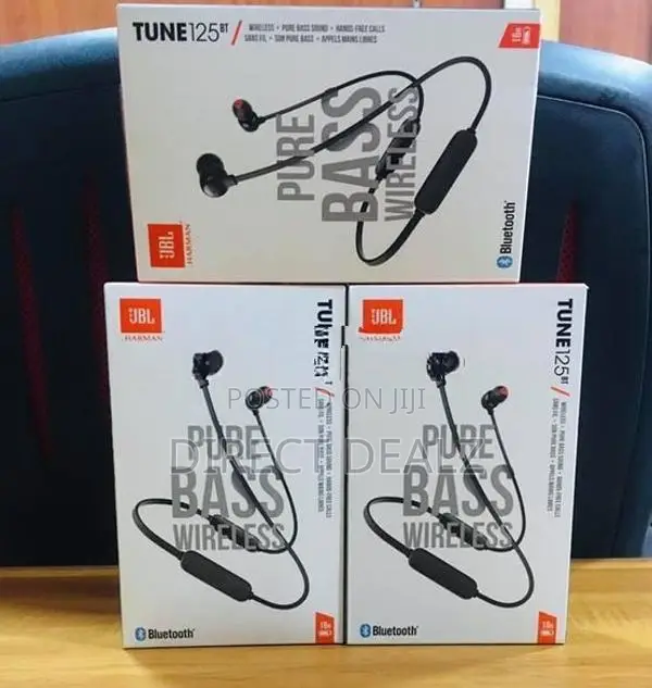 JBL Tune 125BT Wireless Bluetooth in-Ear Earphones - Black & White