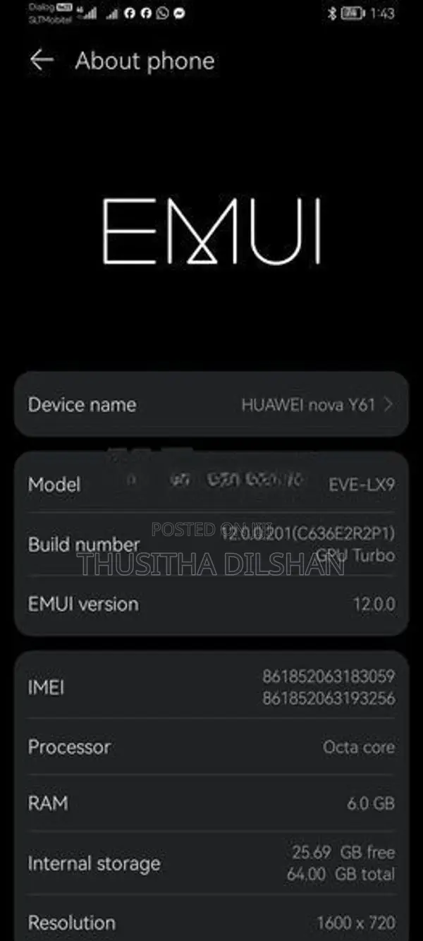 Huawei Nova Y61 (Used)