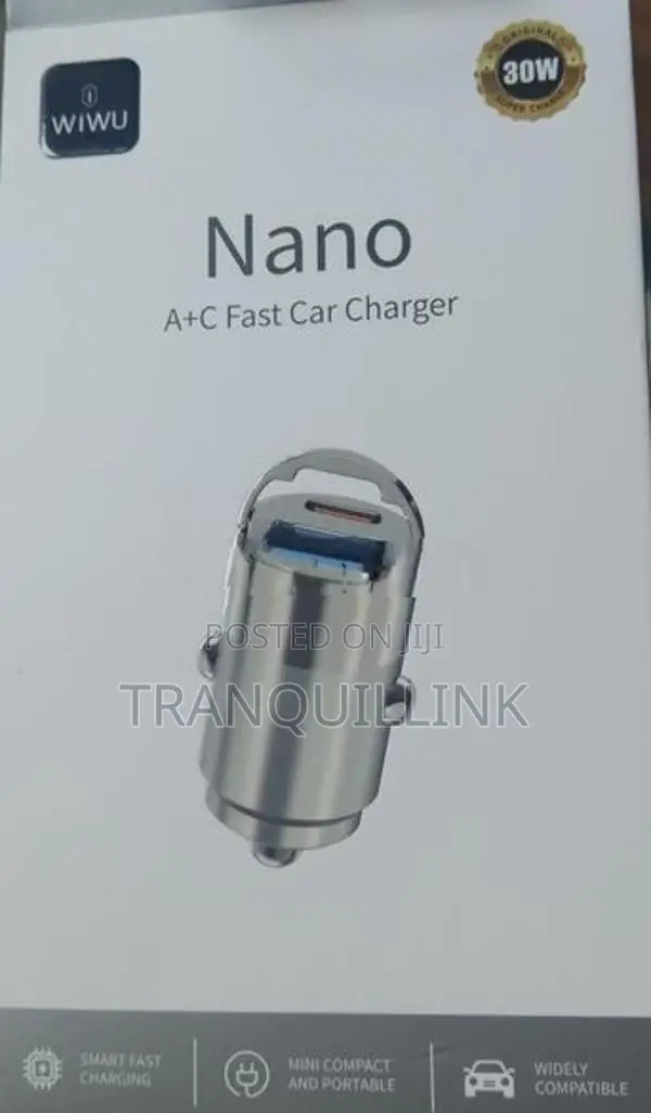 WIWU Nano 30W AC Ports Car Charger