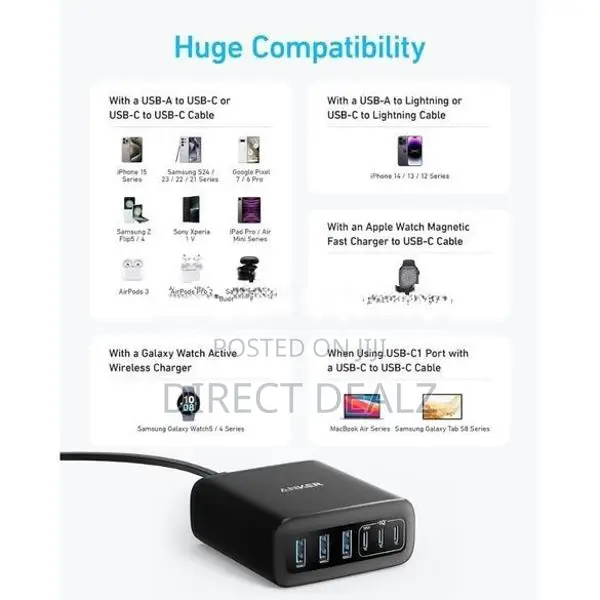 Anker A2154K11 112W 6-Port Desktop Charger