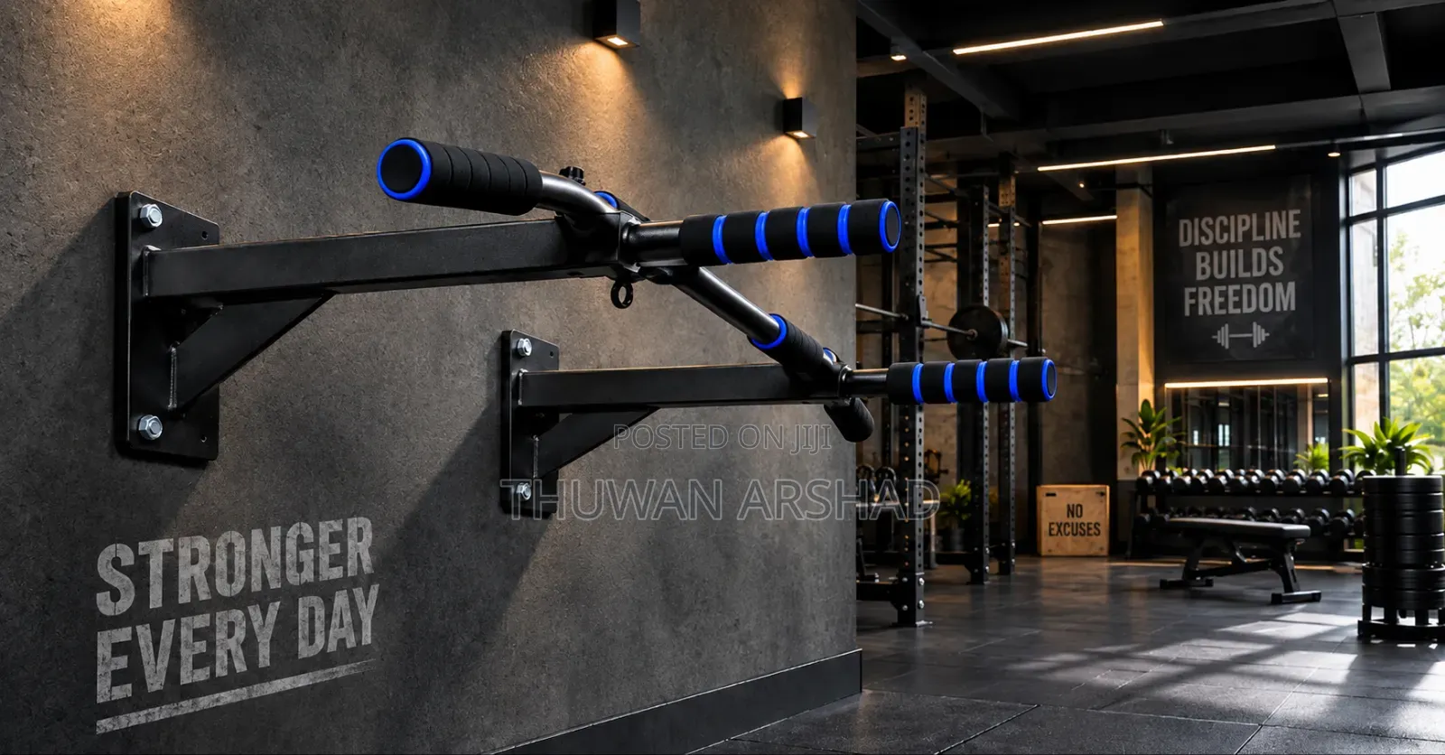 Wall Mounted Pull Up Bar 120kg Body Weight Heavy Duty Fitness Bar