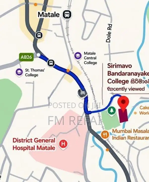 Land For Sale In Matale Town