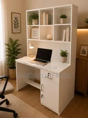 White study table large rack
