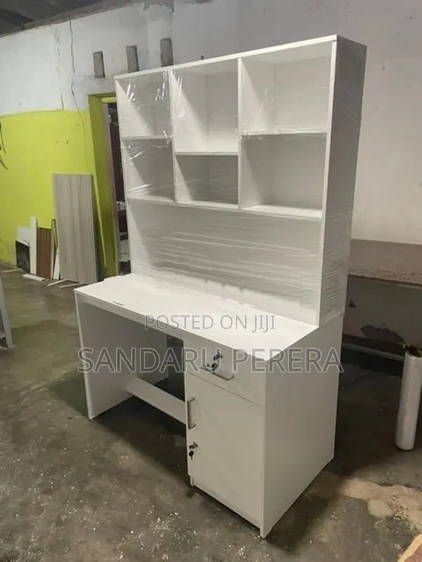 White study table large rack