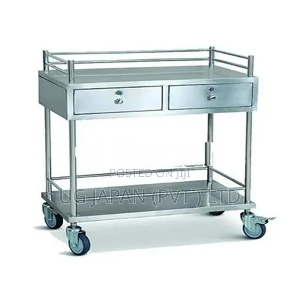 Medicine Drug Trolley Two Drawers s/s
