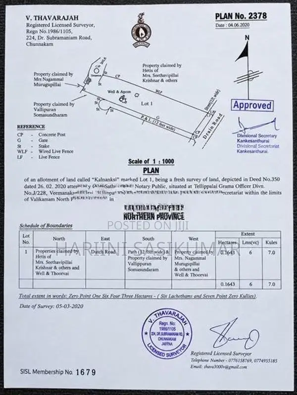 Land For Sale In Tellippalai Jaffna