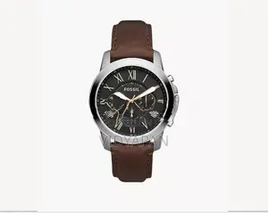 Fossil Grant 44mm Chronograph Brown Leather Watch