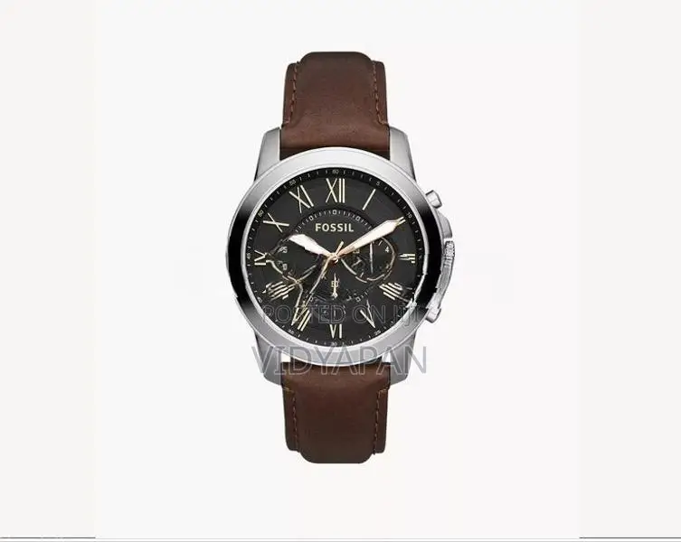 Fossil Grant 44mm Chronograph Brown Leather Watch