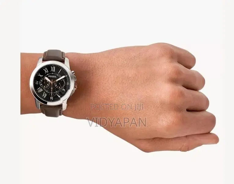 Fossil Grant 44mm Chronograph Brown Leather Watch
