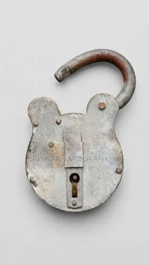 --- *Title: Antique Large Iron Padlock - 100 Year Old*