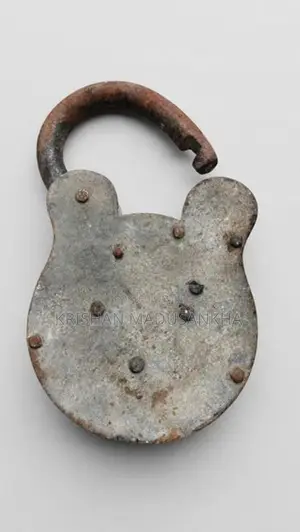 --- *Title: Antique Large Iron Padlock - 100 Year Old*