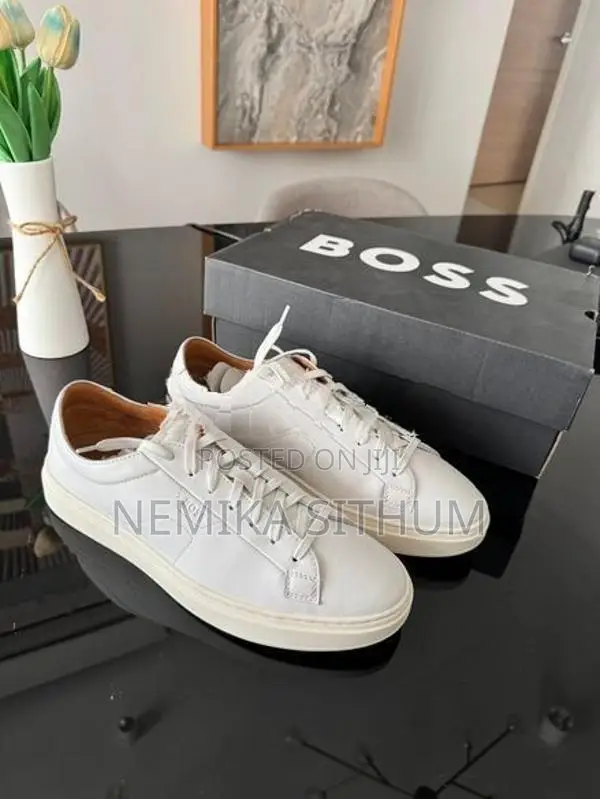 Boss Low-Top Trainers IN Leather With Embossed Logo