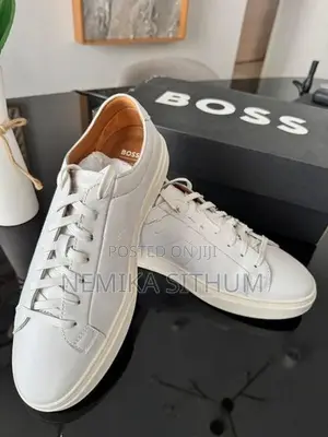 Boss Low-Top Trainers IN Leather With Embossed Logo