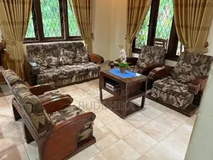 Antique Teak Wood Sofa Set with Coffee Table