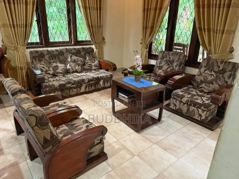 Antique Teak Wood Sofa Set with Coffee Table
