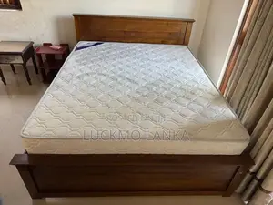 New 72x60 Teak Box Bed With Arpico Spring Mattress 8 Inches (Hhh14)