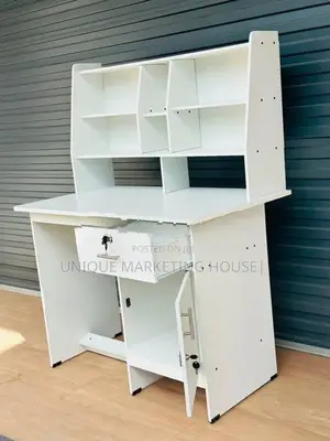 MODERN 3.5x2FT HI-RACK WHITE STUDY TABLE