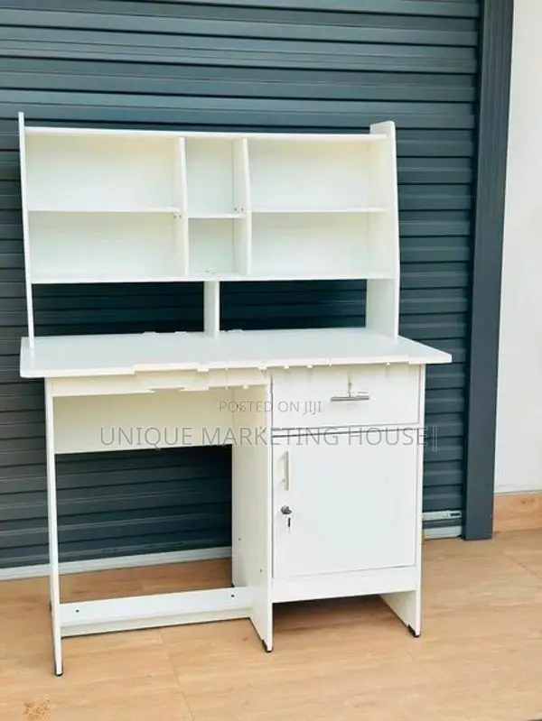 MODERN 3.5x2FT HI-RACK WHITE STUDY TABLE