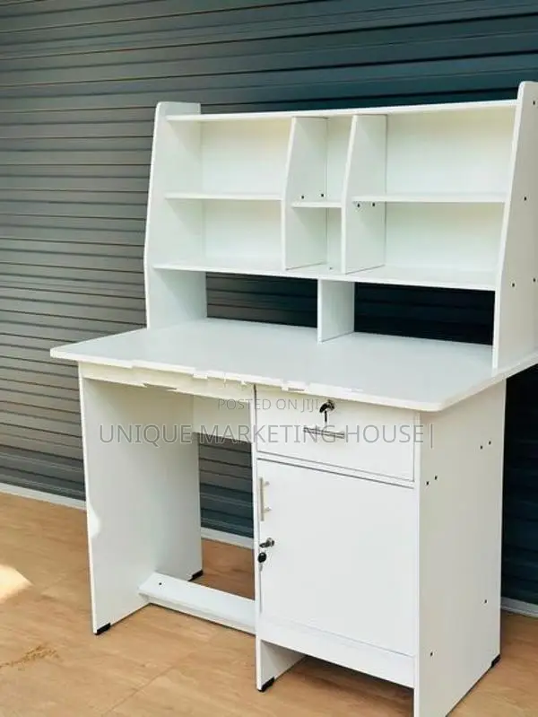 MODERN 3.5x2FT HI-RACK WHITE STUDY TABLE