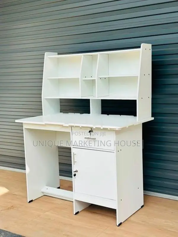 MODERN 3.5x2FT HI-RACK WHITE STUDY TABLE