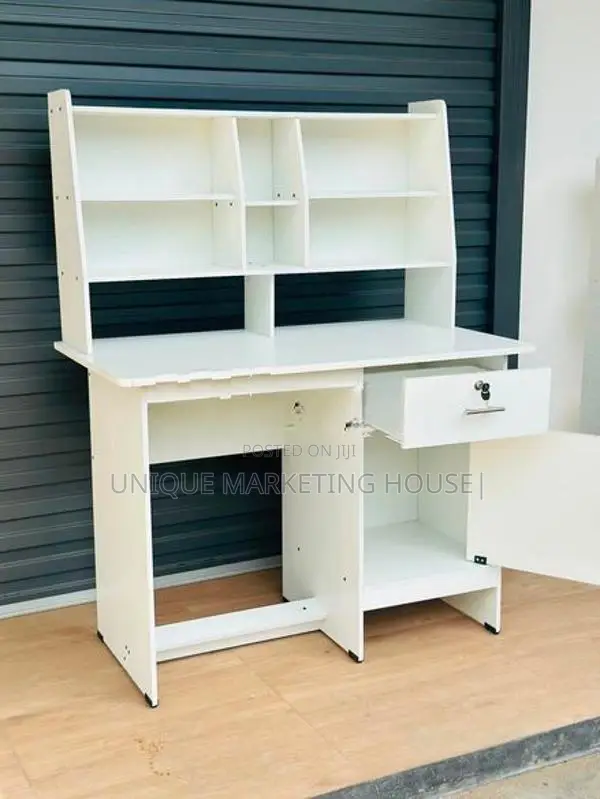 MODERN 3.5x2FT HI-RACK WHITE STUDY TABLE