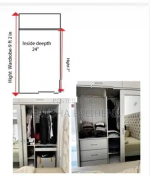 Large Mahogany Wardrobe (White Colour)