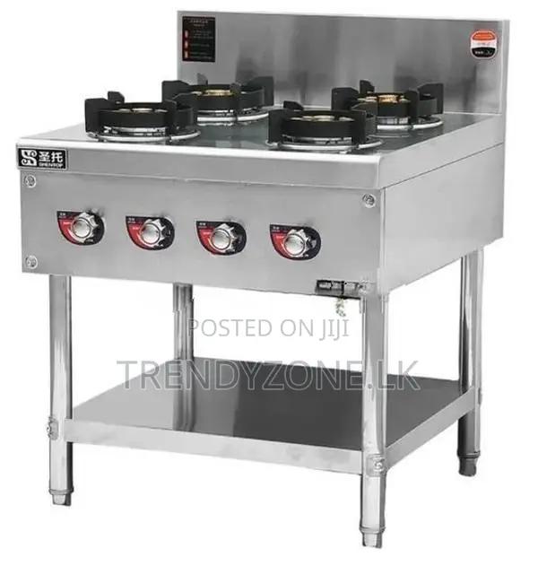 Industrial Wok 4 Burner Gas Stove With Stand