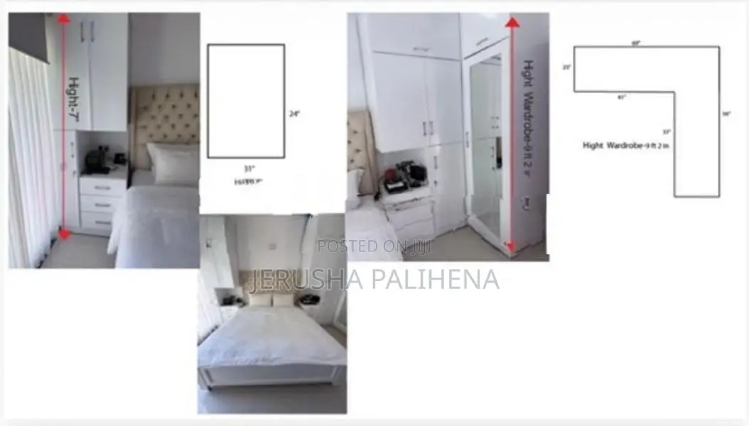 Mahogany Wardrobe Set (White Color)
