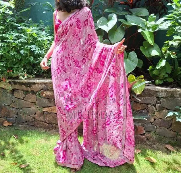 Indian Saree - Pink Floral