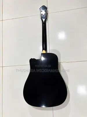 Black Acoustic Cutaway Guitar
