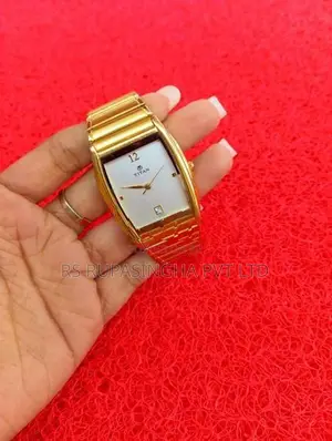 Titan Gold Color Hand Watch