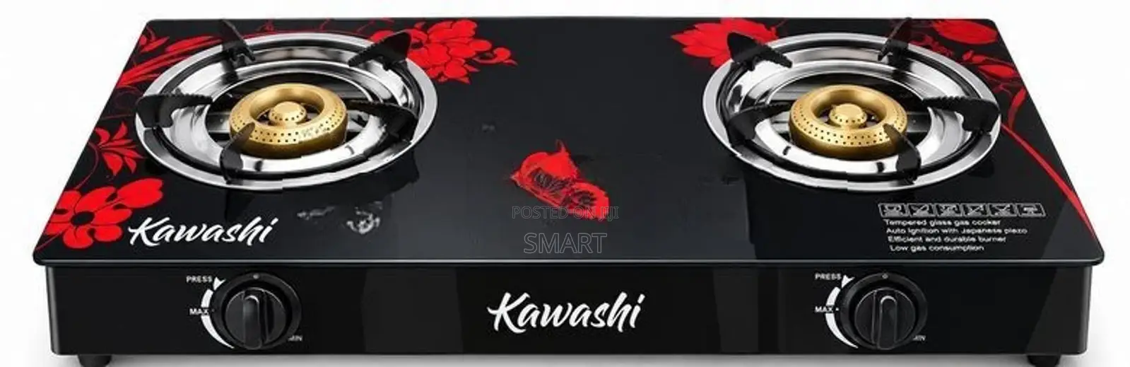 KAWASHI Double Glass Top Gas Cooker - HWGC86