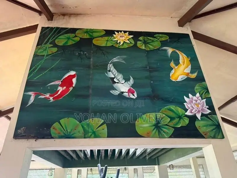 Large Decorative Koi Fish Wall Painting