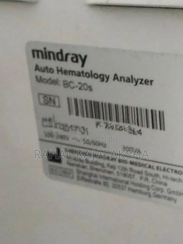 Mindray BC 20s 3 Part Hematology Analyzer