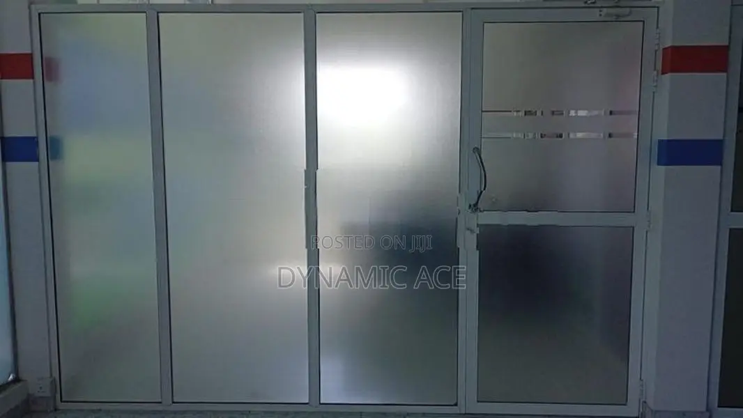 Complete Office Glass Partition With Counter Setup