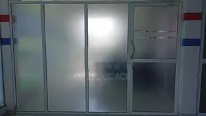 Complete Office Glass Partition With Counter Setup