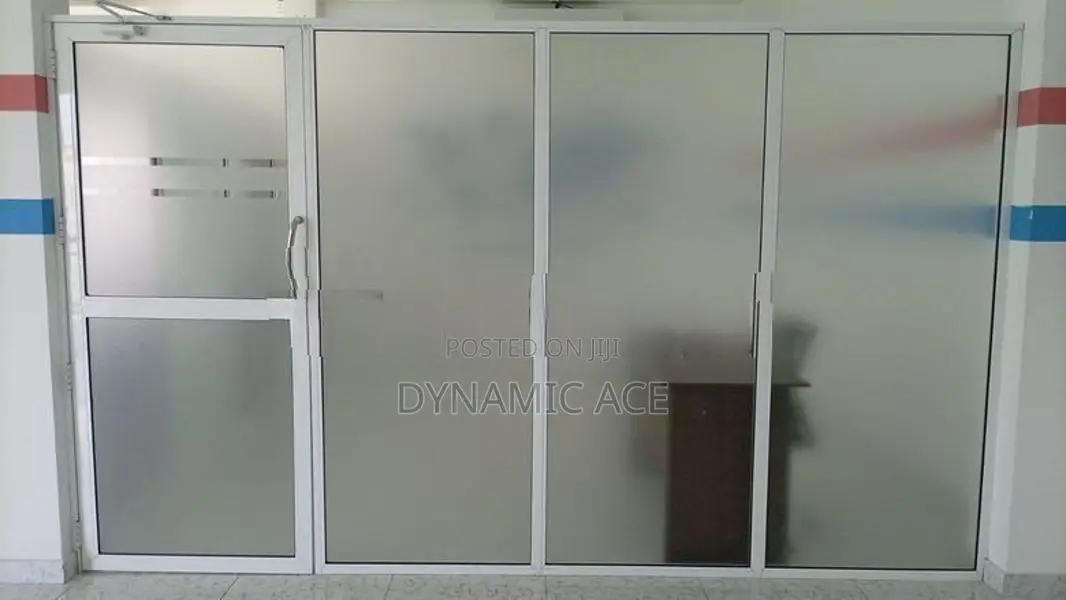 Complete Office Glass Partition With Counter Setup