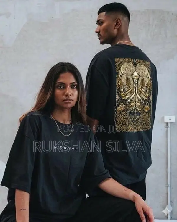 Unisex Back Printed T Shirts Black/White