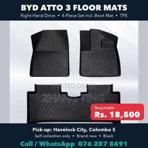 BYD Atto 3 Floor Mats RHD - 4 Piece TPE Set incl. Boot Mat for SUV