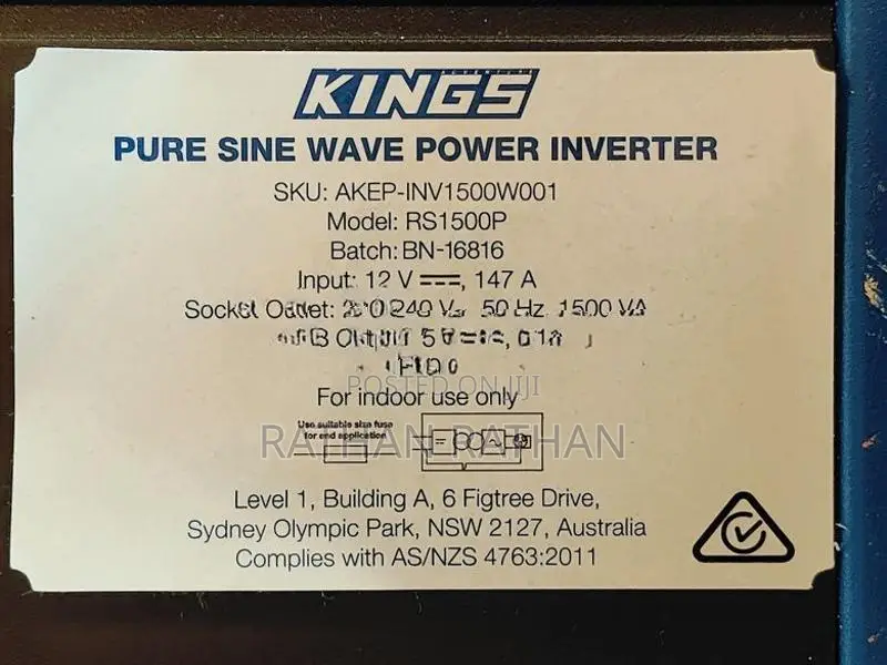 KINGS 1500VA Pure Sine Wave Power Inverter